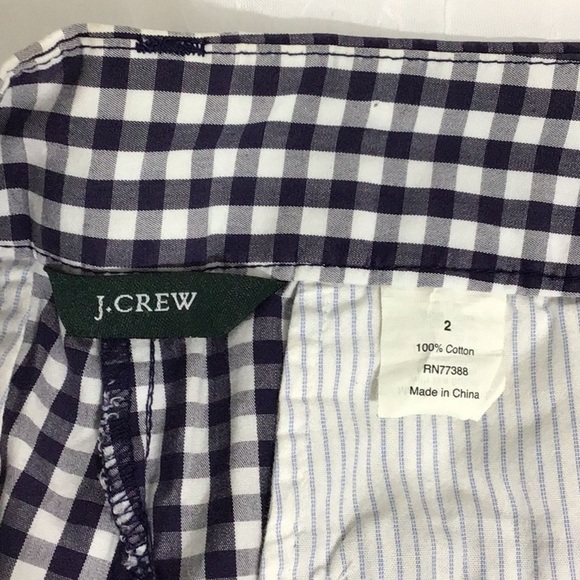Super CUTE J.CREW SZ 2 Navy n white gingham shorts. FINAL REDUX! - Picture 4 of 5